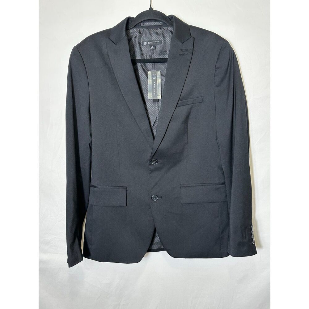 NWT Men's INC International Concepts Slim Fit Stretch Black Sport Jacket Size S